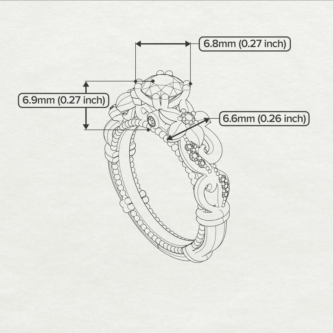Vintage Flower Openwork Gold Diamond Engagement Ring - Ann No. 1