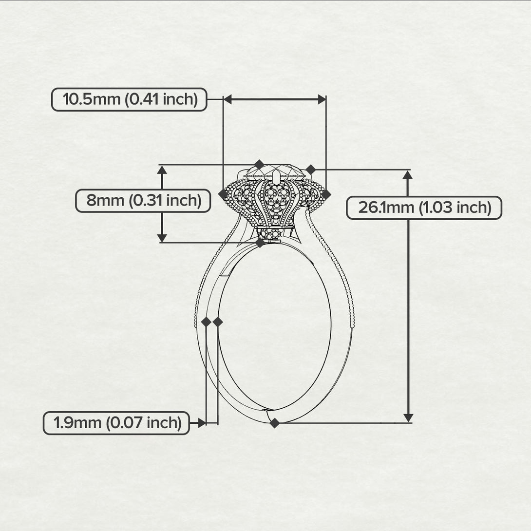 Sapphire Crown Halo Engagement Ring - Annie No. 66