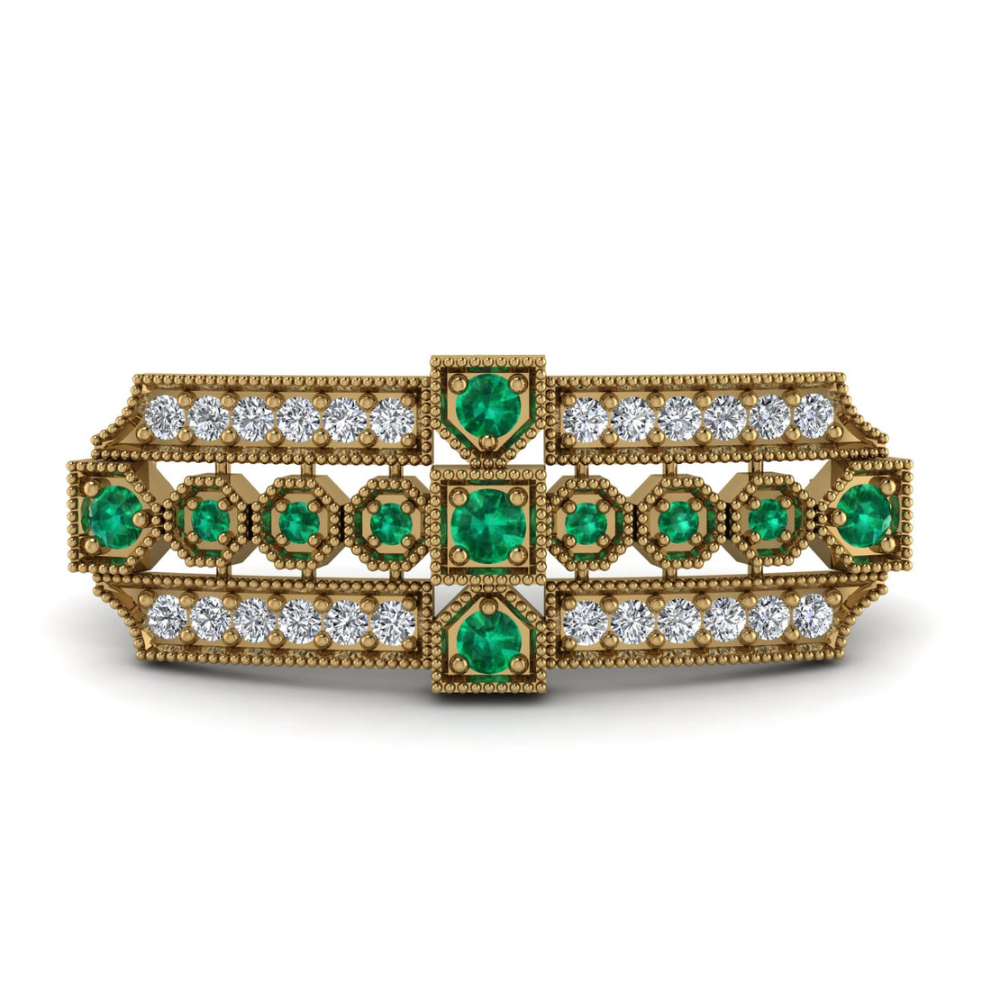 Emerald Antique Elegance Brooch - Alondra No. 4