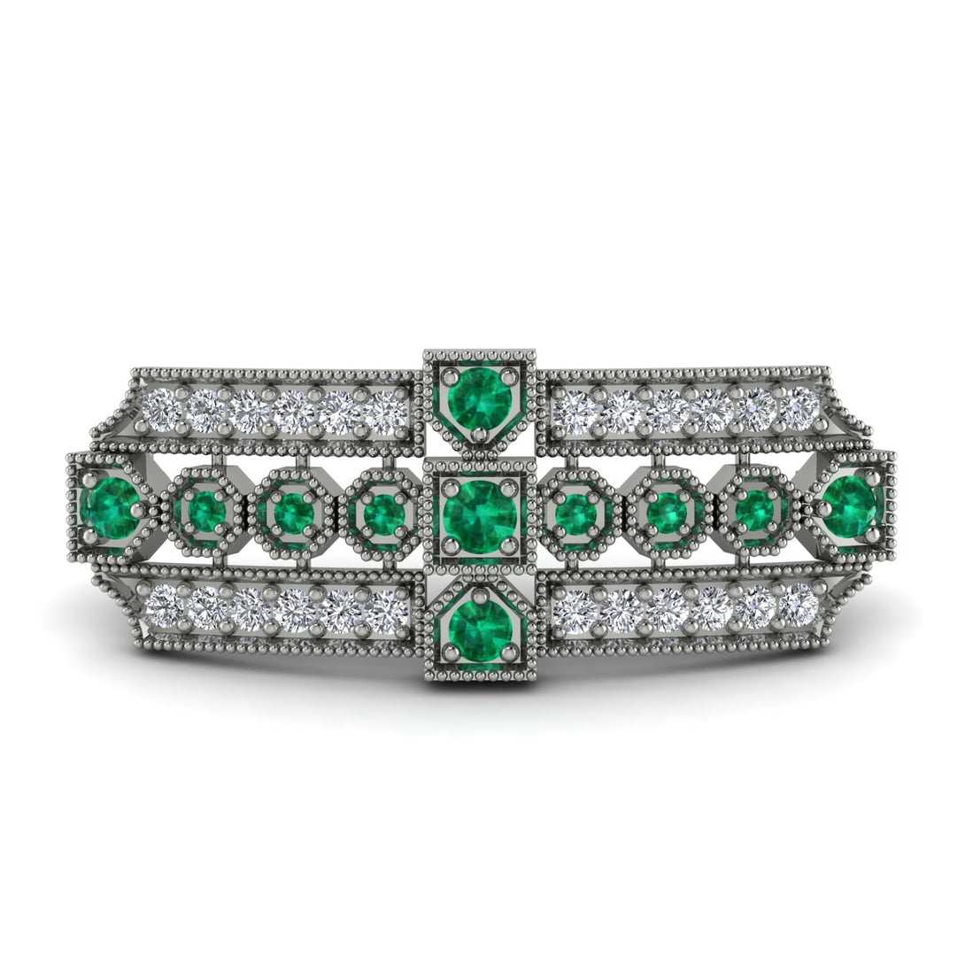 Emerald Antique Elegance Brooch - Alondra No. 6