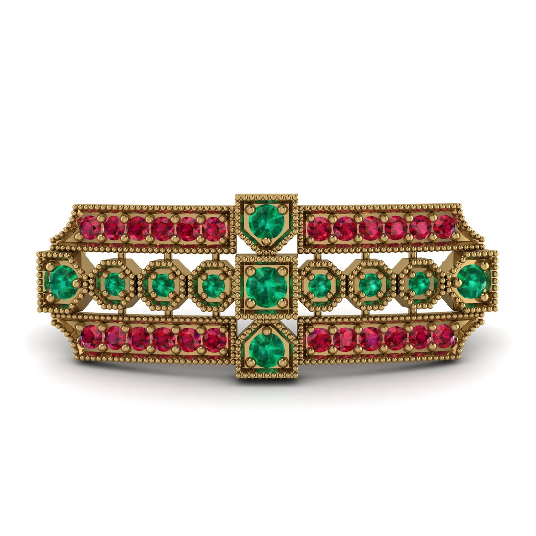 Emerald Antique Elegance Brooch - Alondra No. 49