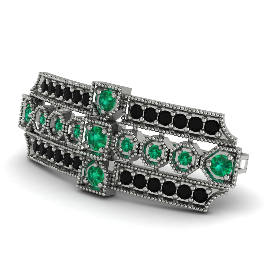 Emerald Antique Elegance Brooch - Alondra No. 36