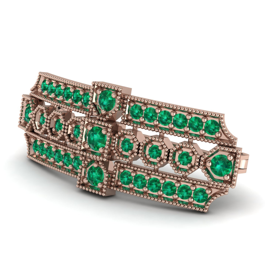 Emerald Antique Elegance Brooch - Alondra No. 20
