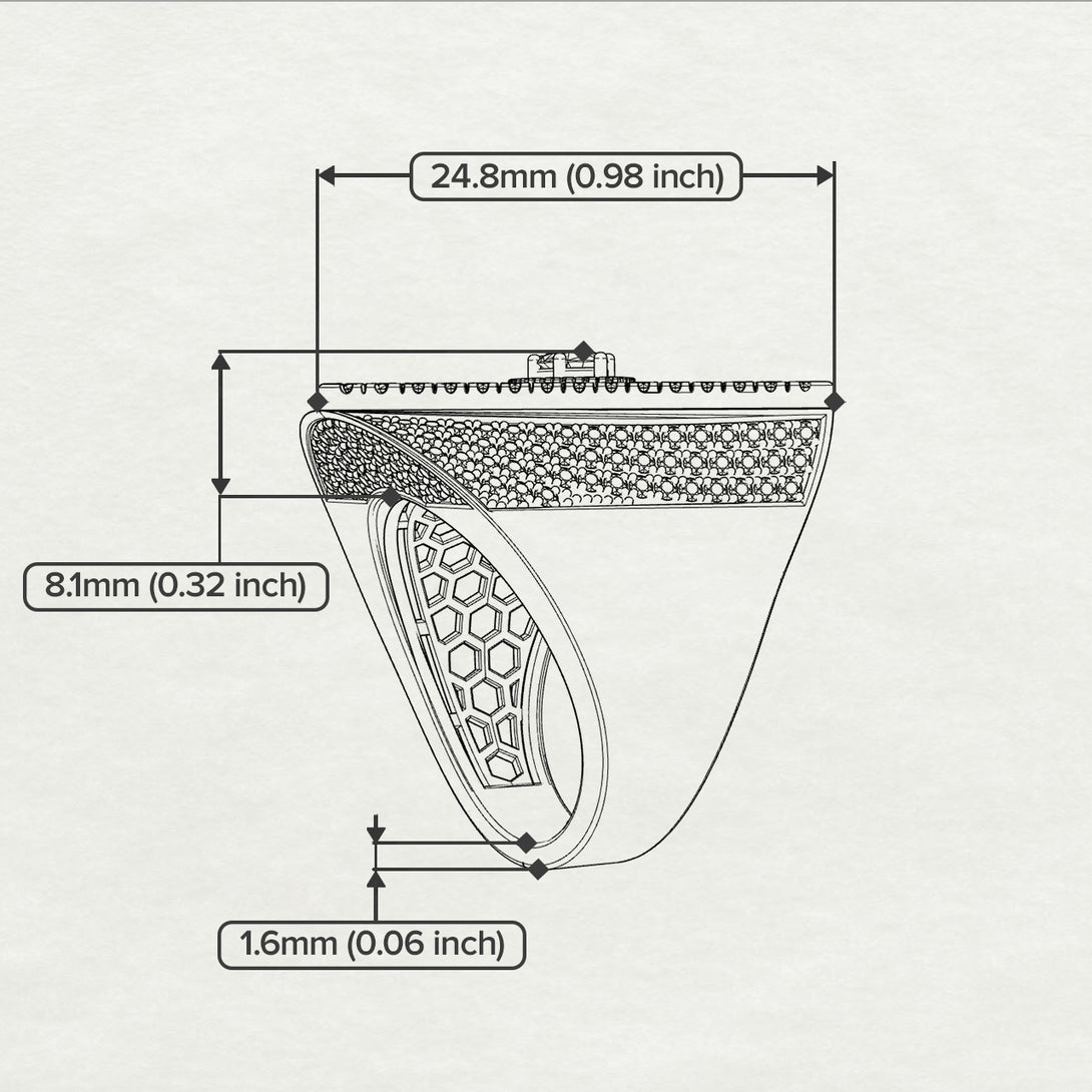 Diamond Eye Of Providence Men's Illuminati Ring - Arden No. 3