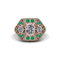 Diamond Art Deco Geometric Engagement Ring - Haven No. 17 image 1