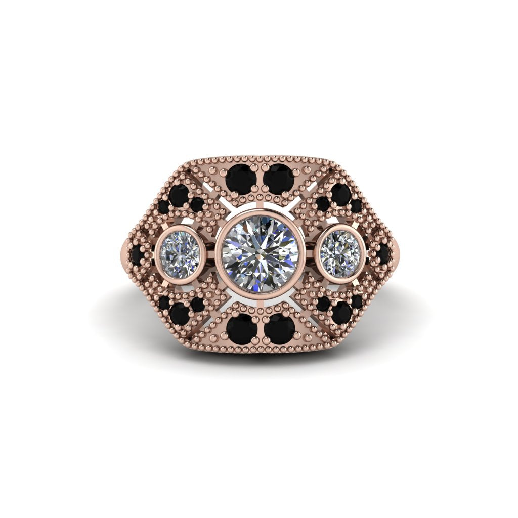 Diamond Art Deco Geometric Engagement Ring - Haven No. 32