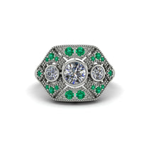 Diamond Art Deco Geometric Engagement Ring - Haven No. 18 image 1