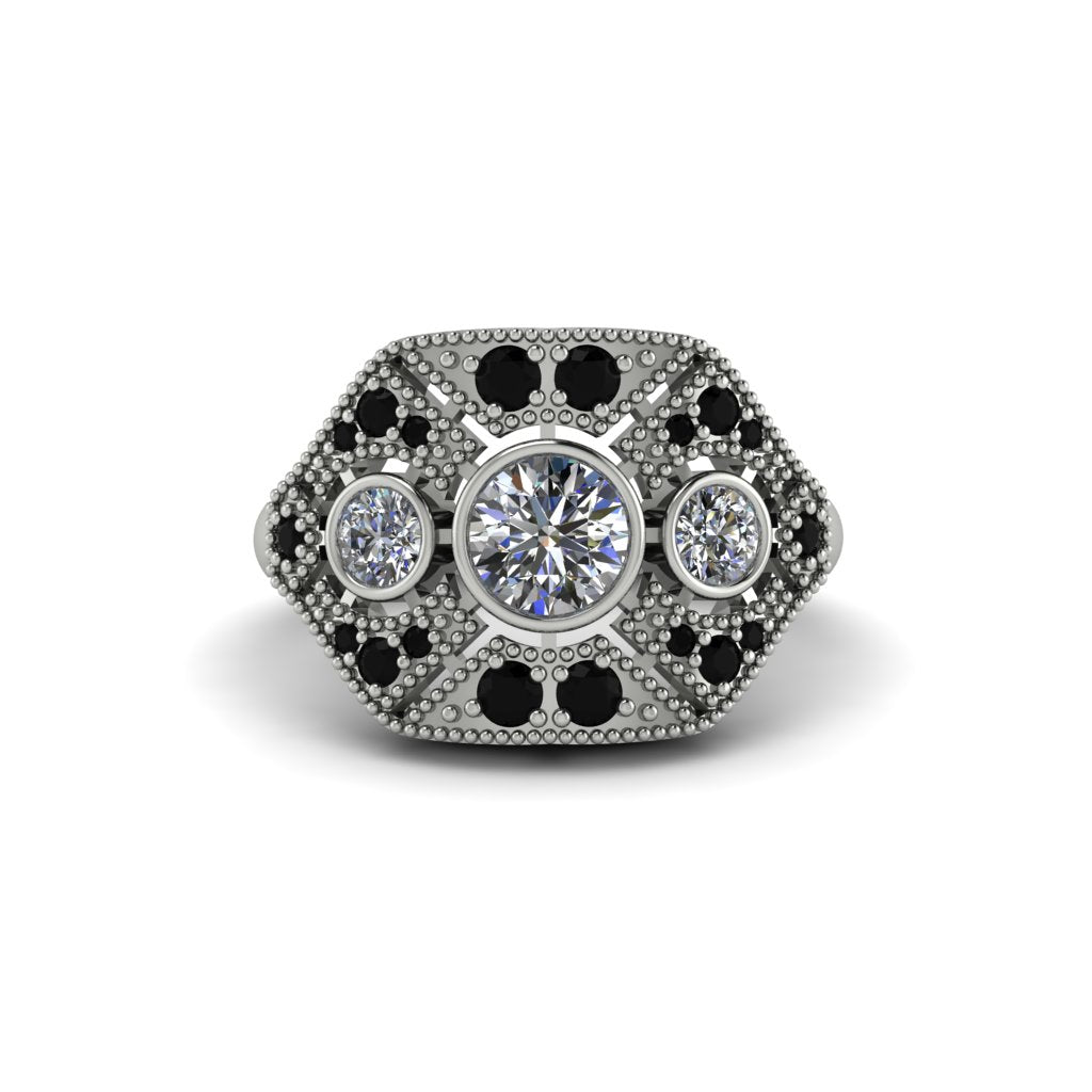 Diamond Art Deco Geometric Engagement Ring - Haven No. 33