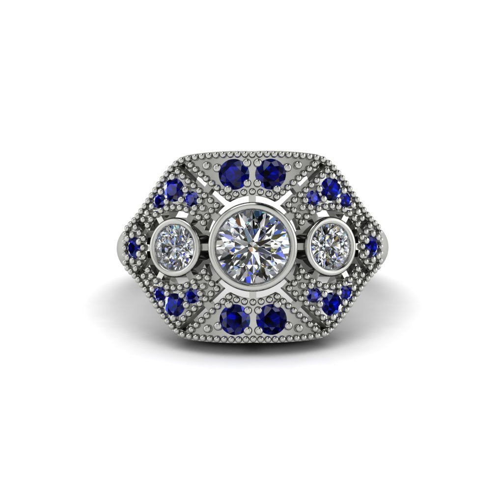 Diamond Art Deco Geometric Engagement Ring - Haven No. 63