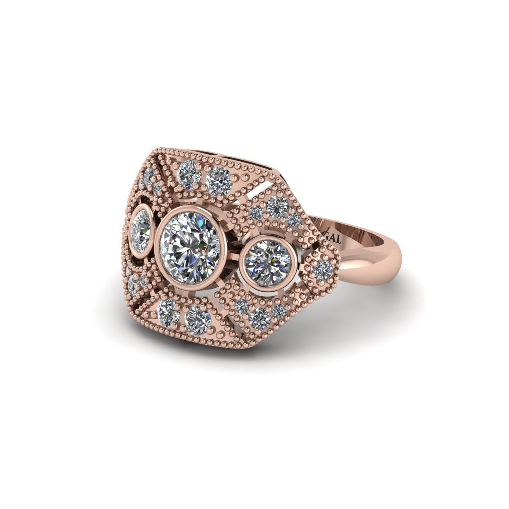 Diamond Art Deco Geometric Engagement Ring - Haven No. 2