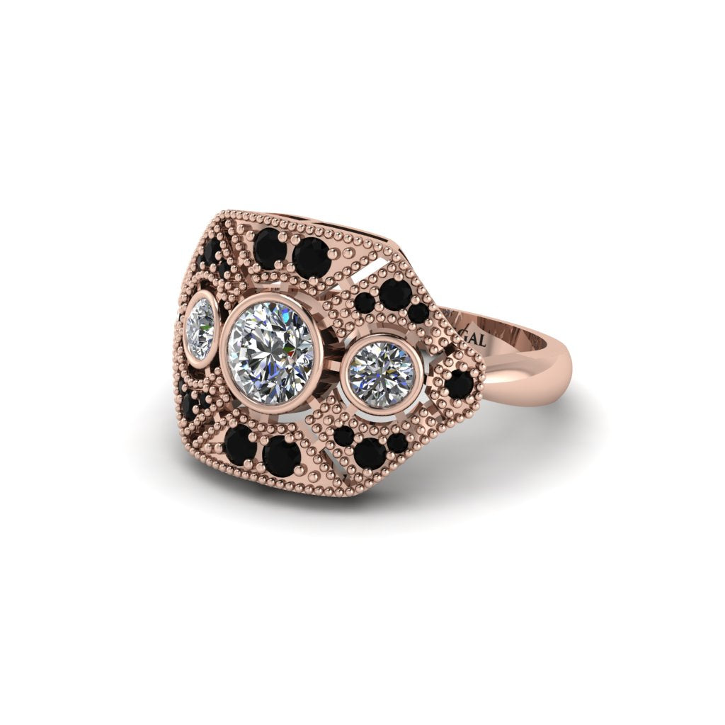 Diamond Art Deco Geometric Engagement Ring - Haven No. 32