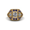 Diamond Art Deco Geometric Engagement Ring - Haven No. 61
