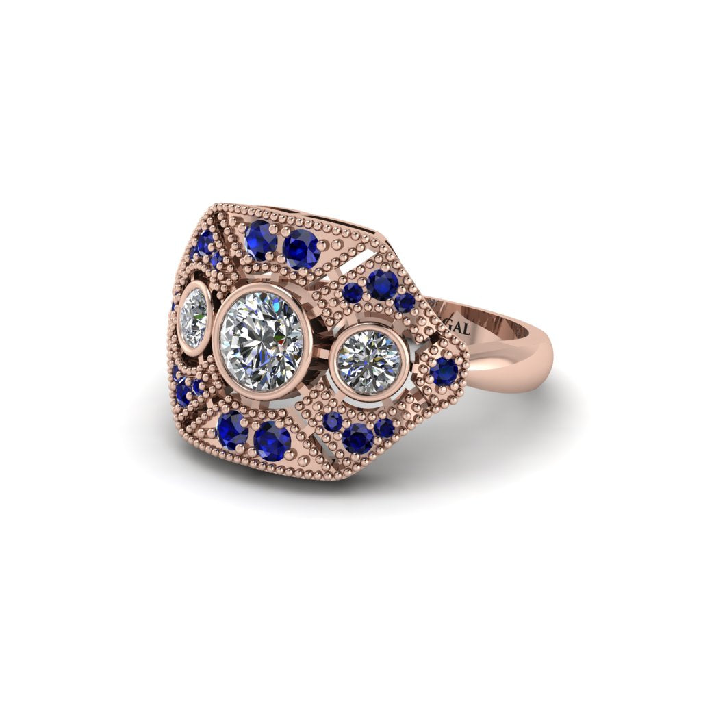 Diamond Art Deco Geometric Engagement Ring - Haven No. 62