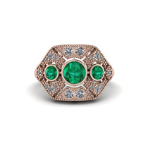 Emerald Art Deco Geometric Engagement Ring - Haven No. 5 image 1