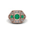 Emerald Art Deco Geometric Engagement Ring - Haven No. 5