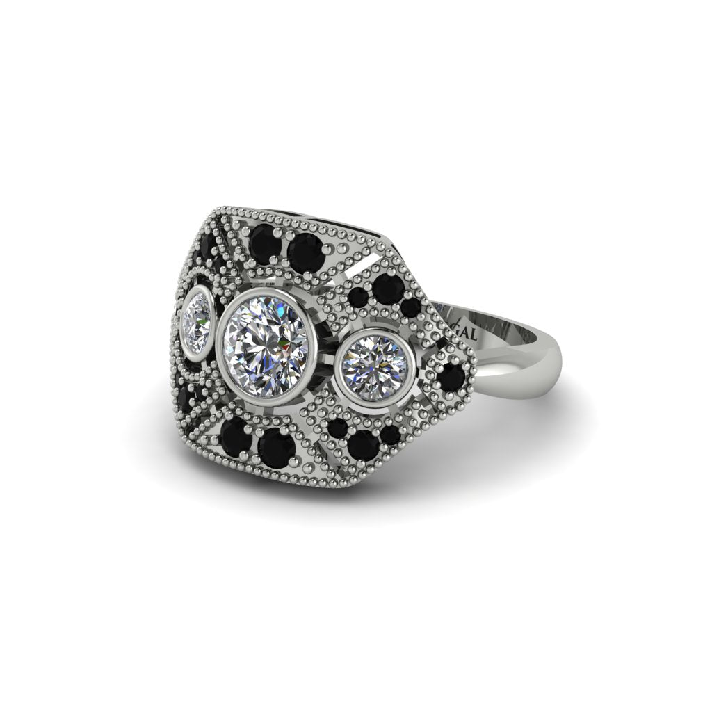 Diamond Art Deco Geometric Engagement Ring - Haven No. 33