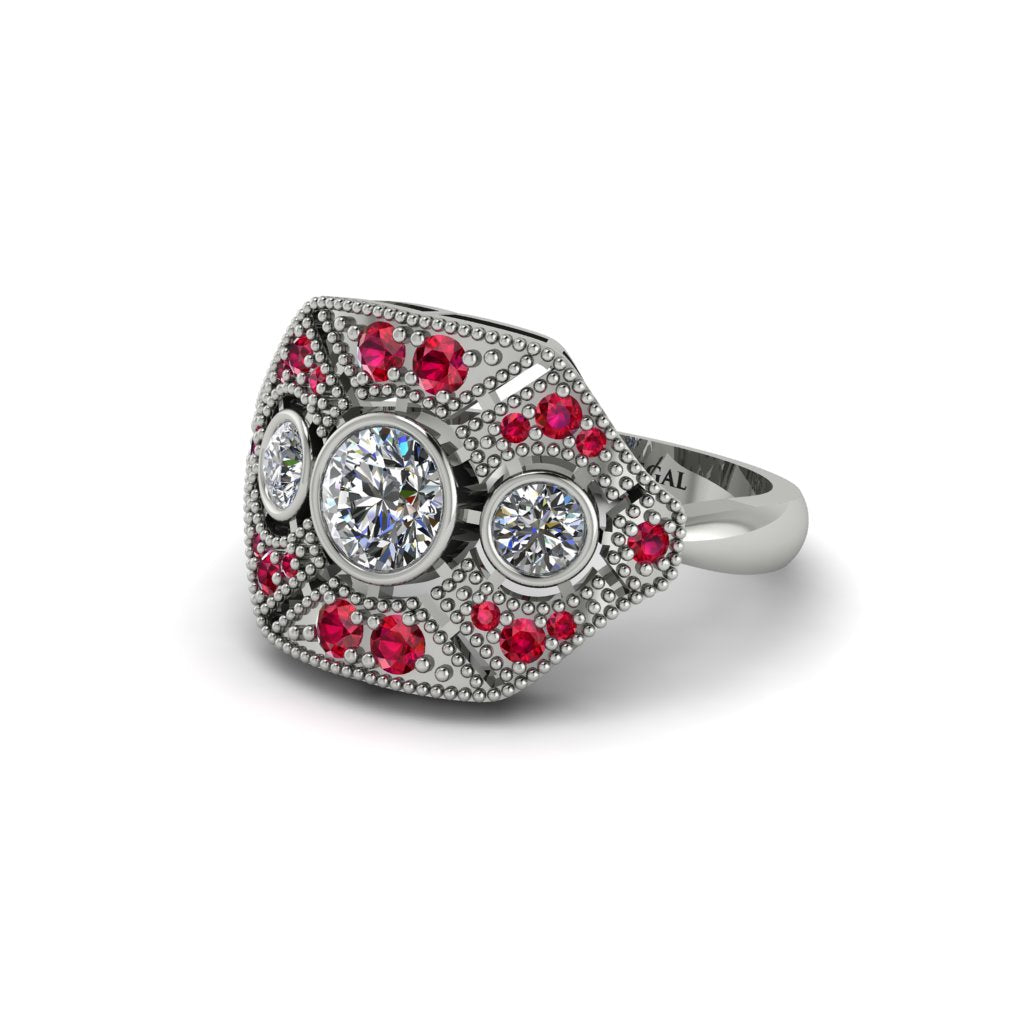 Diamond Art Deco Geometric Engagement Ring - Haven No. 48
