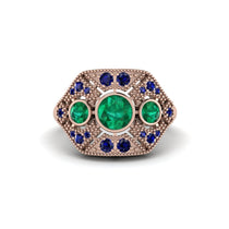 Emerald Art Deco Geometric Engagement Ring - Haven No. 65 image 1