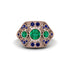 Emerald Art Deco Geometric Engagement Ring - Haven No. 65