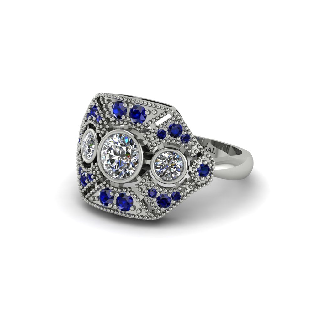 Diamond Art Deco Geometric Engagement Ring - Haven No. 63