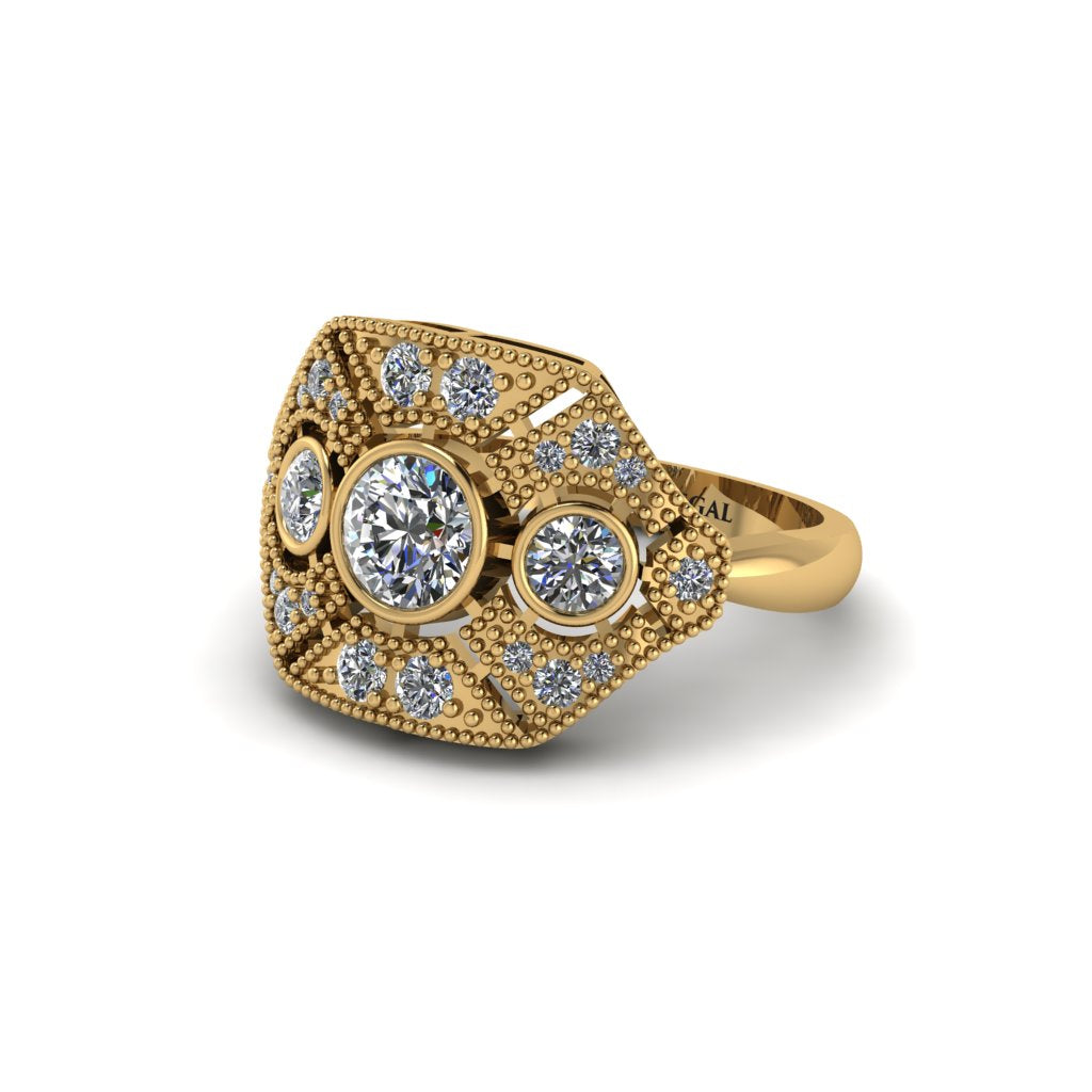 Diamond Art Deco Geometric Engagement Ring - Haven No. 1