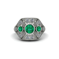 Emerald Art Deco Geometric Engagement Ring - Haven No. 6 image 1