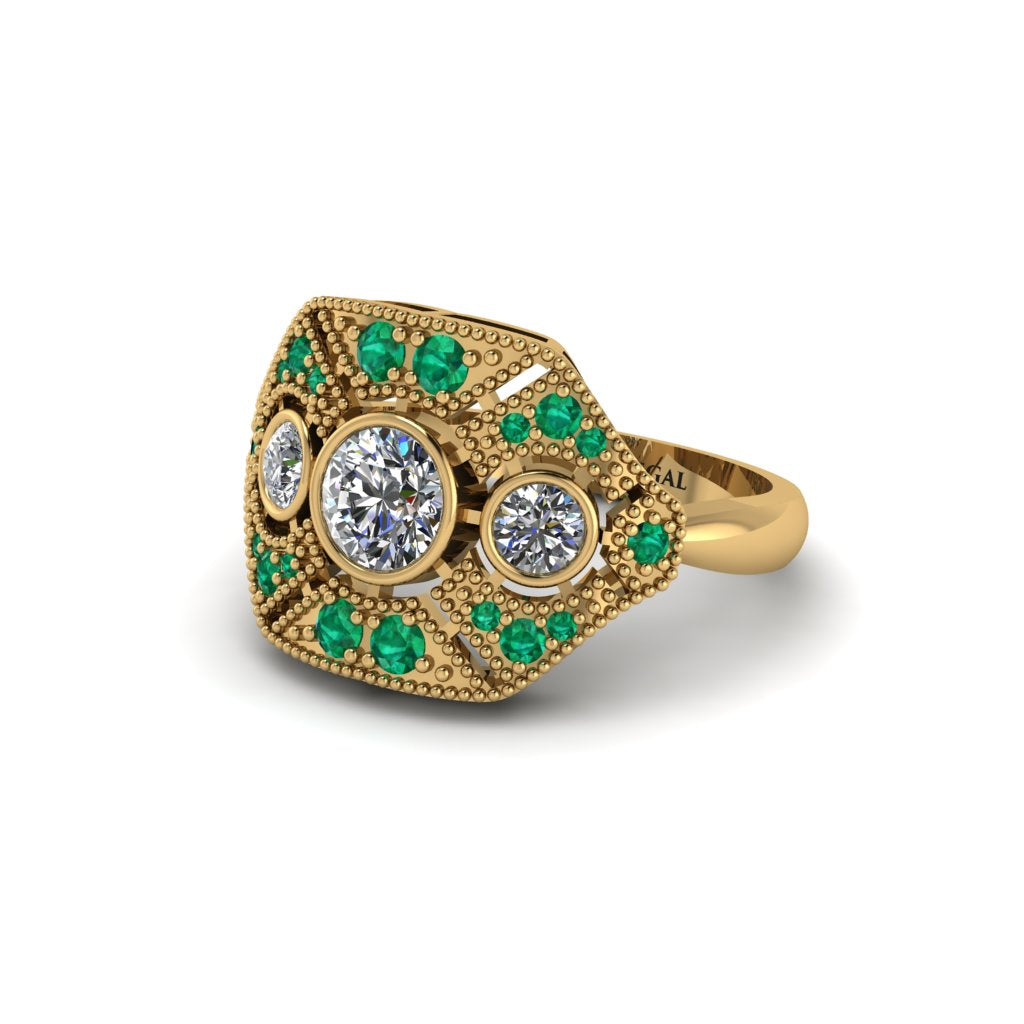 Diamond Art Deco Geometric Engagement Ring - Haven No. 16