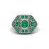 Emerald Art Deco Geometric Engagement Ring - Haven No. 21