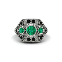 Emerald Art Deco Geometric Engagement Ring - Haven No. 36 image 1