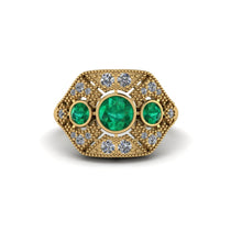 Emerald Art Deco Geometric Engagement Ring - Haven No. 4 image 1