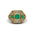 Emerald Art Deco Geometric Engagement Ring - Haven No. 4