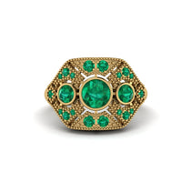 Emerald Art Deco Geometric Engagement Ring - Haven No. 19 image 1
