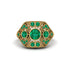 Emerald Art Deco Geometric Engagement Ring - Haven No. 19