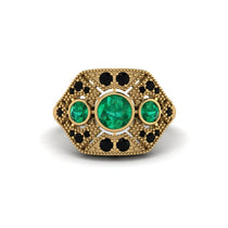 Emerald Art Deco Geometric Engagement Ring - Haven No. 34 image 1