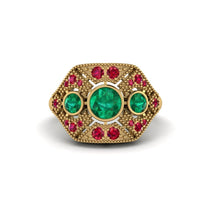 Emerald Art Deco Geometric Engagement Ring - Haven No. 49 image 1