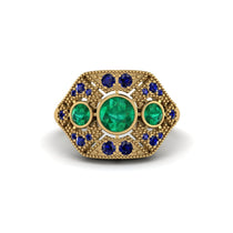 Emerald Art Deco Geometric Engagement Ring - Haven No. 64 image 1