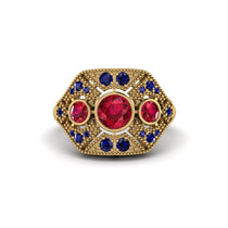 Ruby Art Deco Geometric Engagement Ring - Haven No. 70 image 1