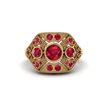 Ruby Art Deco Geometric Engagement Ring - Haven No. 55 image 1