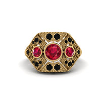 Ruby Art Deco Geometric Engagement Ring - Haven No. 40 image 1