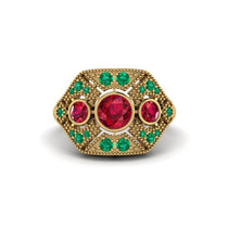 Ruby Art Deco Geometric Engagement Ring - Haven No. 25 image 1