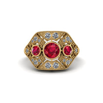 Ruby Art Deco Geometric Engagement Ring - Haven No. 10 image 1