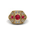 Ruby Art Deco Geometric Engagement Ring - Haven No. 10