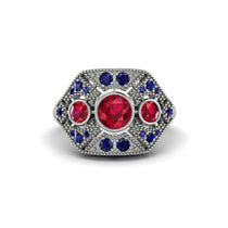 Ruby Art Deco Geometric Engagement Ring - Haven No. 72 image 1