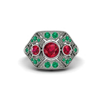 Ruby Art Deco Geometric Engagement Ring - Haven No. 27 image 1