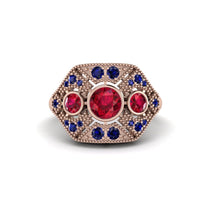 Ruby Art Deco Geometric Engagement Ring - Haven No. 71 image 1
