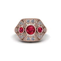 Ruby Art Deco Geometric Engagement Ring - Haven No. 11 image 1