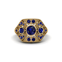 Sapphire Art Deco Geometric Engagement Ring - Haven No. 73 image 1