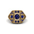 Sapphire Art Deco Geometric Engagement Ring - Haven No. 73