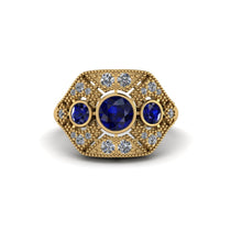 Sapphire Art Deco Geometric Engagement Ring - Haven No. 13 image 1