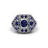 Sapphire Art Deco Geometric Engagement Ring - Haven No. 75